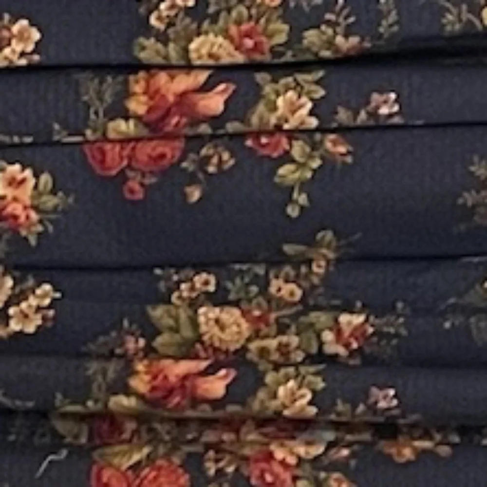 Vintage Custom‎ Designer Pleated Floral Blue 3 panels Curtains Drapery